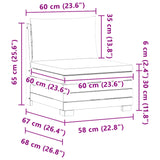 Garden Middle Sofa Solid Acacia Wood Brown - Close-Up Angle