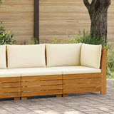 Garden Lounge Set with Cushion 2 Piece Brown Solid Acacia Wood