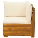 Garden Lounge Set with Cushion 2 Piece Brown Solid Acacia Wood