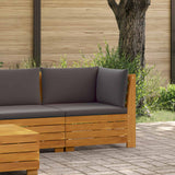 Garden Sofa Corner Solid Acacia Wood Brown