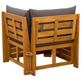 Garden Sofa Corner Solid Acacia Wood Brown