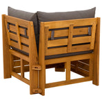 Garden Sofa Corner Solid Acacia Wood Brown