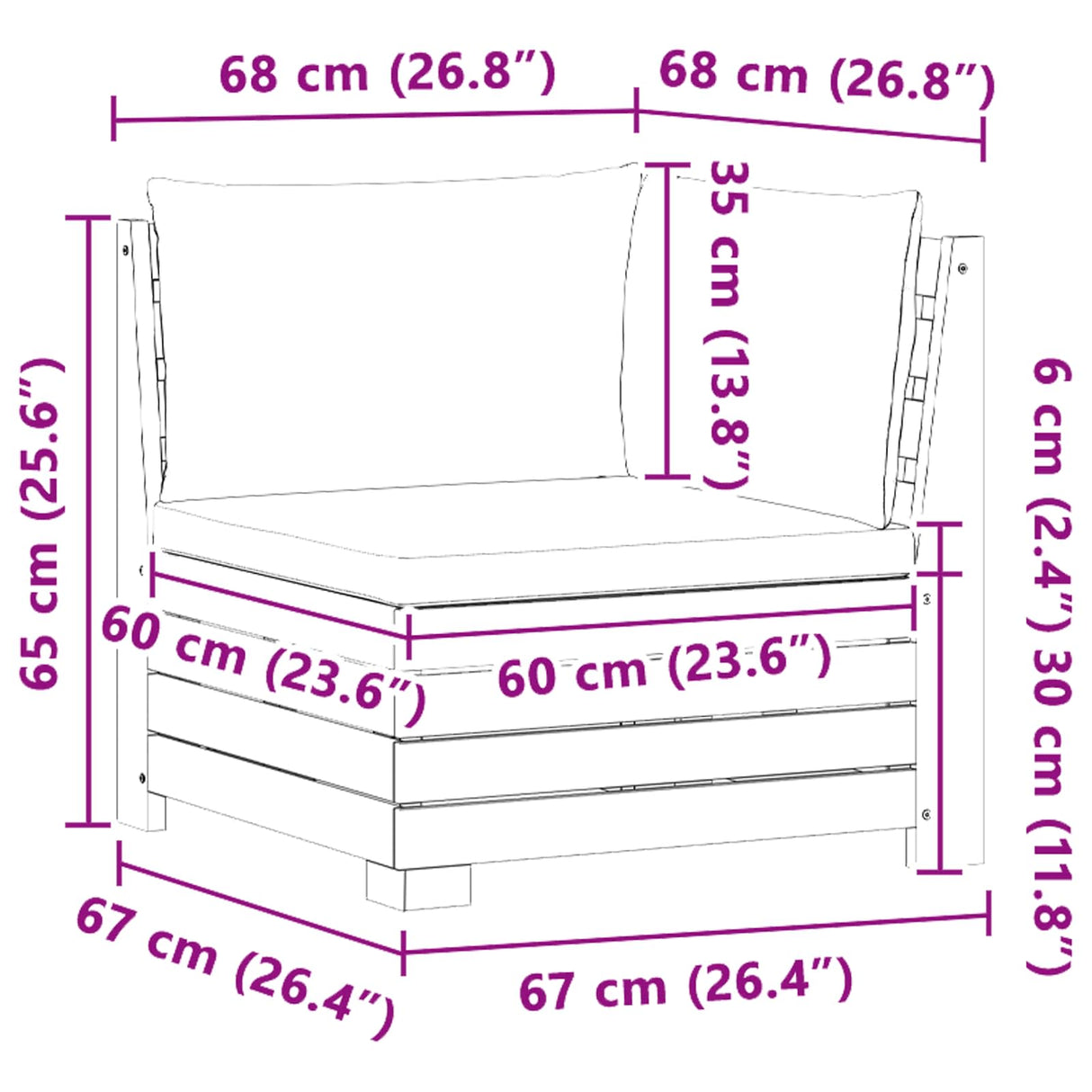 Garden Sofa Corner Solid Acacia Wood Brown