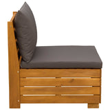 Garden Middle Sofa Solid Acacia Wood Brown