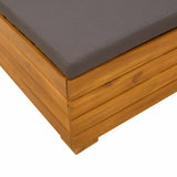 Garden Lounge Set with Cushion 2 Piece Brown Solid Acacia Wood