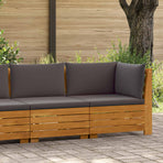Garden Lounge Set 2 pcs 2-Seater Solid Acacia Wood Brown