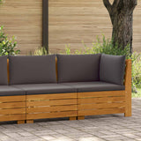 Garden Lounge Set with Cushion 2 Piece Brown Solid Acacia Wood