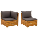 Garden Lounge Set 2 pcs 2-Seater Solid Acacia Wood Brown
