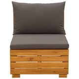 Garden Lounge Set with Cushion 2 Piece Brown Solid Acacia Wood - Rear View