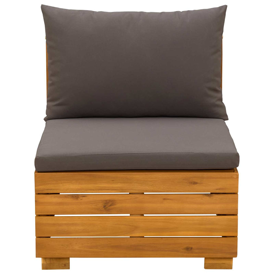 Garden Lounge Set 2 pcs 2-Seater Solid Acacia Wood Brown