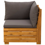 2 Piece Garden Lounge Set Solid Acacia Wood Brown - 45-Degree Angle