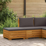 Garden Lounge Set with Cushion 2 Piece Brown Solid Acacia Wood