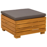 Garden Lounge Set with Cushion 2 Piece Brown Solid Acacia Wood - Side View