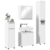 Bathroom Furniture Set with Drawer 4 pcs White Engineered Wood - Side View