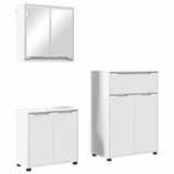 Bathroom Furniture Set with Drawer 3 pcs White Engineered Wood - Front View