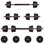 2-in-1 Dumbbell Set 30kg Black and Red Cement and Iron Sand