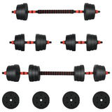 2-in-1 Dumbbell Set 30kg Black and Red Cement and Iron Sand - Front View