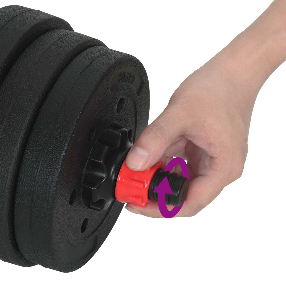 2-in-1 Dumbbell Set 30kg Black and Red Cement and Iron Sand