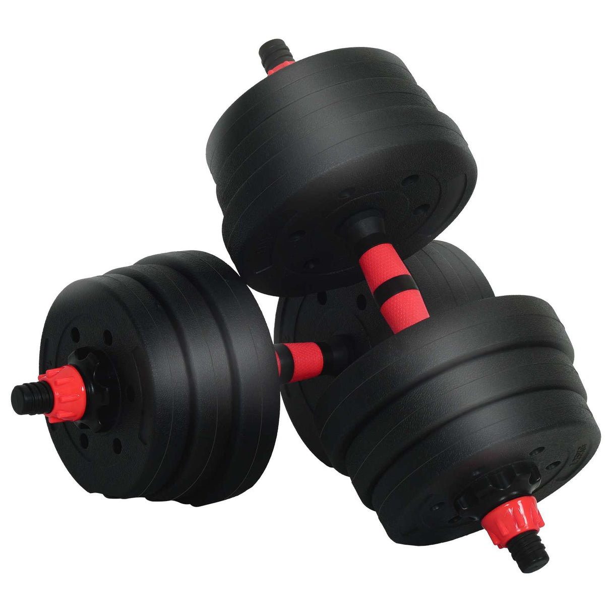 4-in-1 Dumbbell Set 30kg Black and Red Cement and Iron Sand