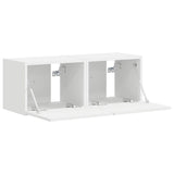 TV Wall Cabinet 2 pcs White 60 x 31 x 29.5 cm Engineered Wood - Rear View