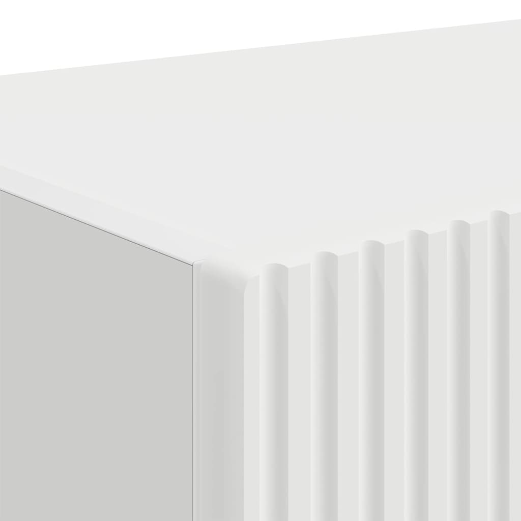 TV Wall Cabinet 2 pcs White Engineered Wood