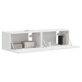 TV Wall Cabinet 2 pcs White Engineered Wood