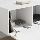 TV Wall Cabinet 2 pcs White Engineered Wood