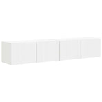 TV Wall Cabinet 2 pcs White Engineered Wood