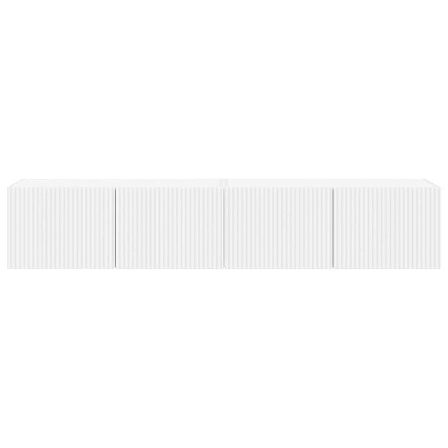 TV Wall Cabinet 2 pcs White Engineered Wood