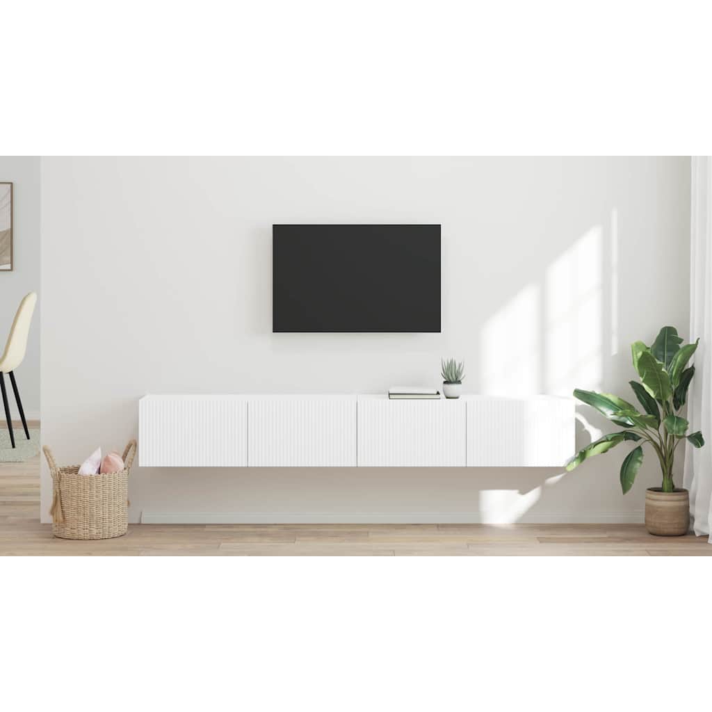 TV Wall Cabinet 2 pcs White 98 x 31 x 29.5 cm Engineered Wood
