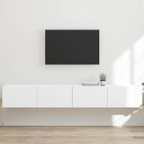 TV Wall Cabinet 2 pcs White Engineered Wood