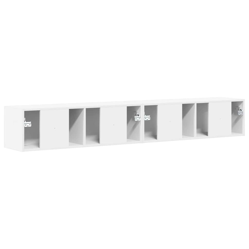 TV Wall Cabinet 2 pcs White 98 x 31 x 29.5 cm Engineered Wood