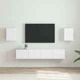 TV Wall Cabinet 2 pcs White Engineered Wood
