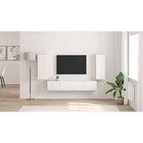 TV Wall Cabinet 2 pcs White 30 x 31 x 80 cm Engineered Wood
