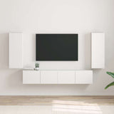 TV Wall Cabinet 2 pcs White 30 x 31 x 80 cm Engineered Wood
