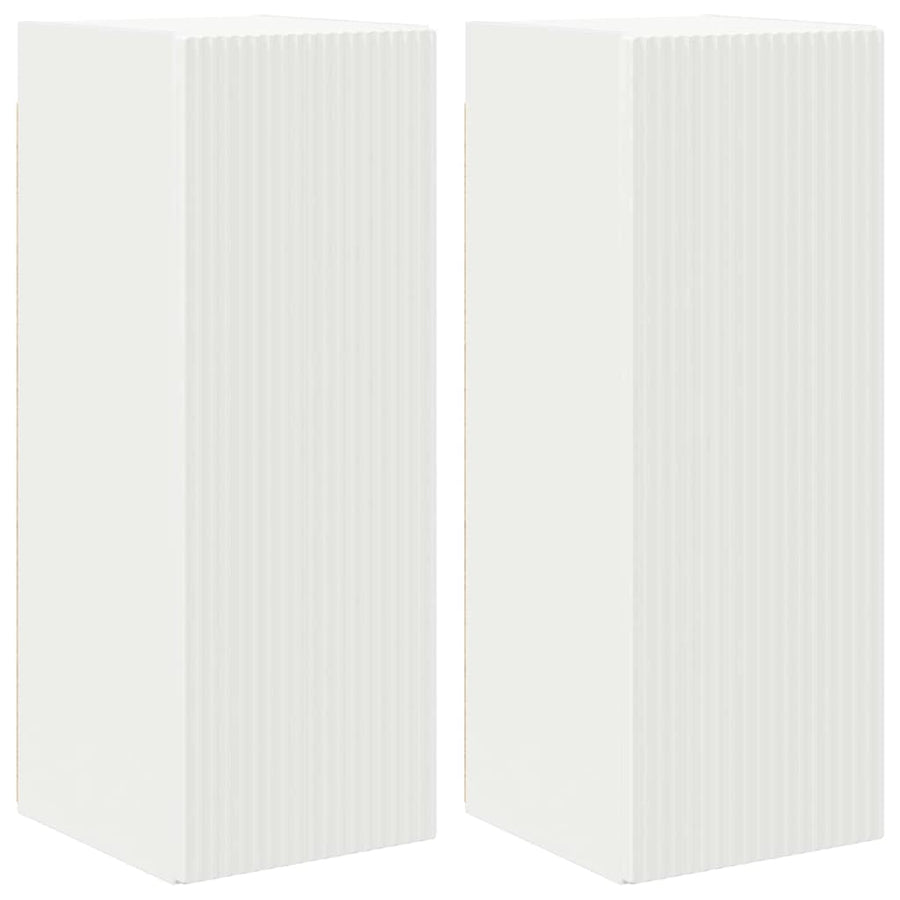 TV Wall Cabinet 2 pcs White Engineered Wood