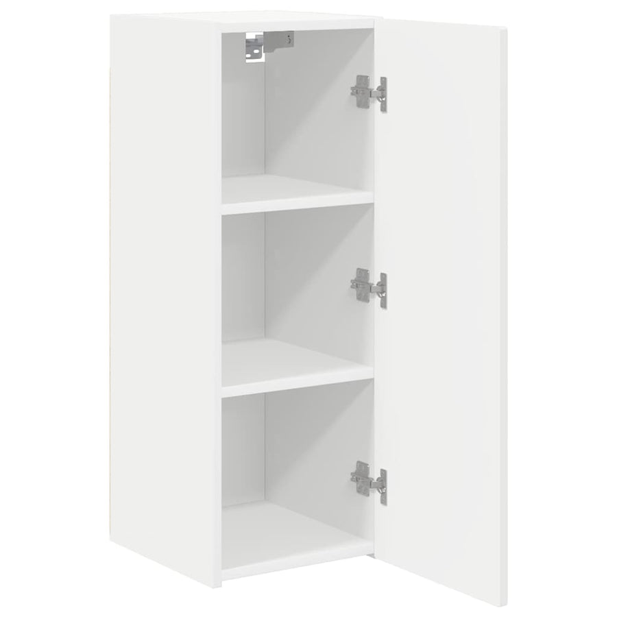 TV Wall Cabinet 2 pcs White Engineered Wood