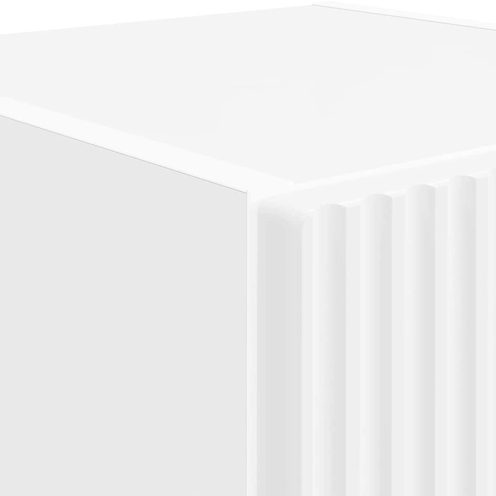 TV Wall Cabinet 2 pcs White Engineered Wood