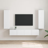 TV Wall Cabinet 2 pcs White Engineered Wood