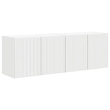 TV Wall Cabinet 2 pcs White 59,5 x 31 x 40 cm Engineered Wood - Front View