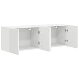 TV Wall Cabinet 2 pcs White 59,5 x 31 x 40 cm Engineered Wood - 45-Degree Angle