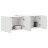 TV Wall Cabinet 2 pcs White 59,5 x 31 x 40 cm Engineered Wood - Side View