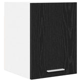 Hanging Cabinet Riga Black Oak and White 30 x 31 x 40 cm - Front View