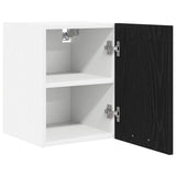 Hanging Cabinet Riga Black Oak and White 30 x 31 x 40 cm - 45-Degree Angle