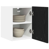 Hanging Cabinet with Door Black Oak and White 30 x 31 x 40 cm