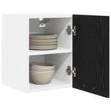 Hanging Cabinet Riga Black Oak and White 30 x 31 x 40 cm - Side View