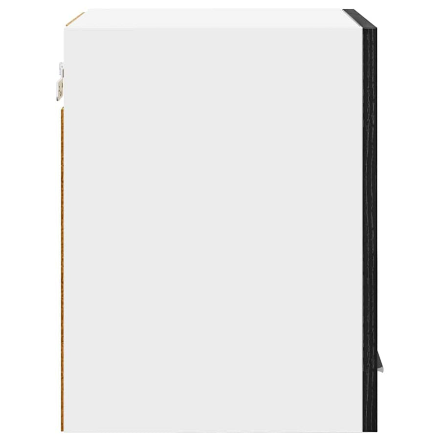 Hanging Cabinet Black Oak and White 30 x 31 x 40 cm