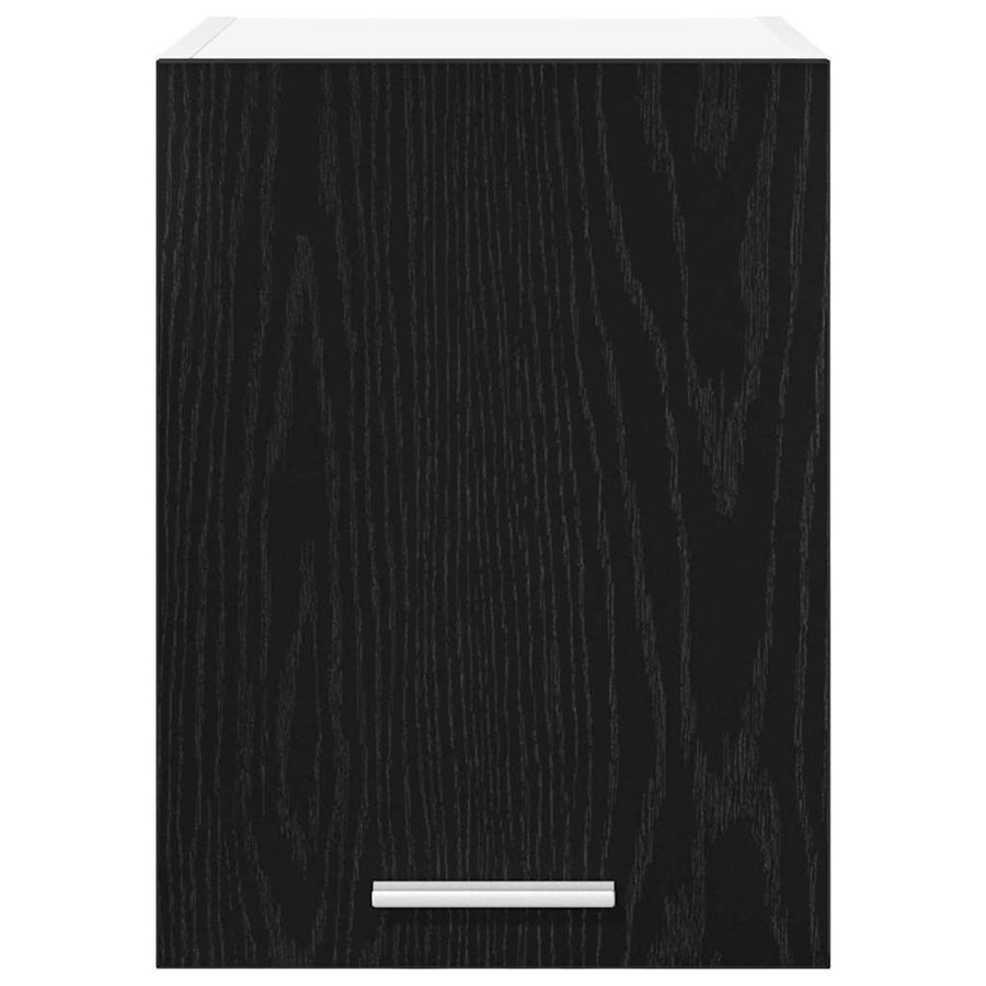 Hanging Cabinet 2 pcs Black Oak and White Engineered Wood