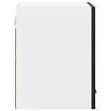 Hanging Cabinet 2 pcs Black Oak and White 30 x 31 x 40 cm - Close-Up Angle