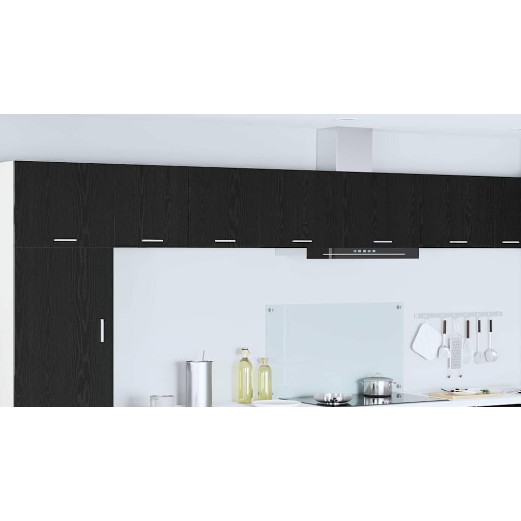 Hanging Cabinet with Door Black Oak and White 40 x 31 x 40 cm